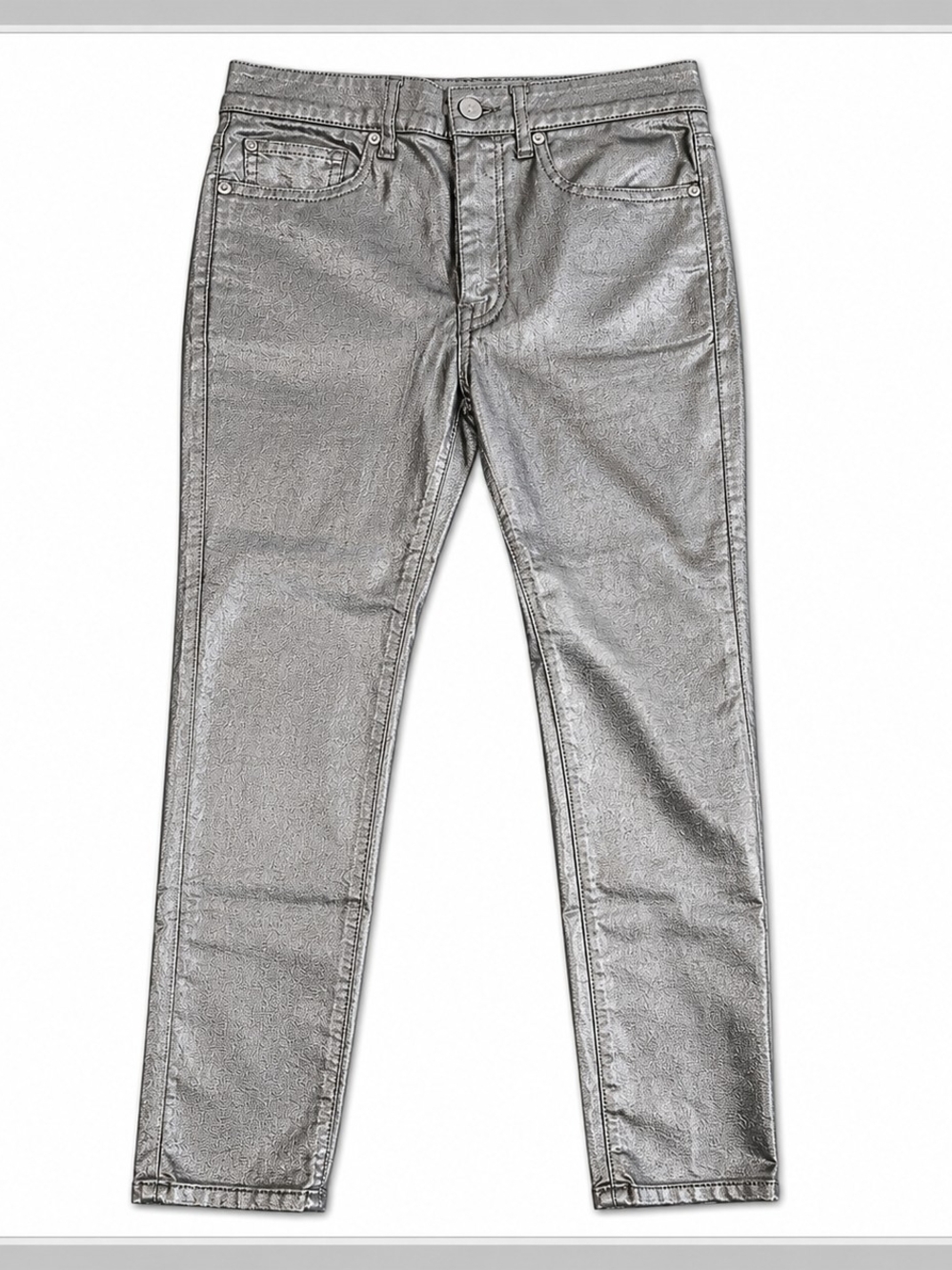 Express Silver Metallic High Rise Skinny Jeans Women's Size 4 Short